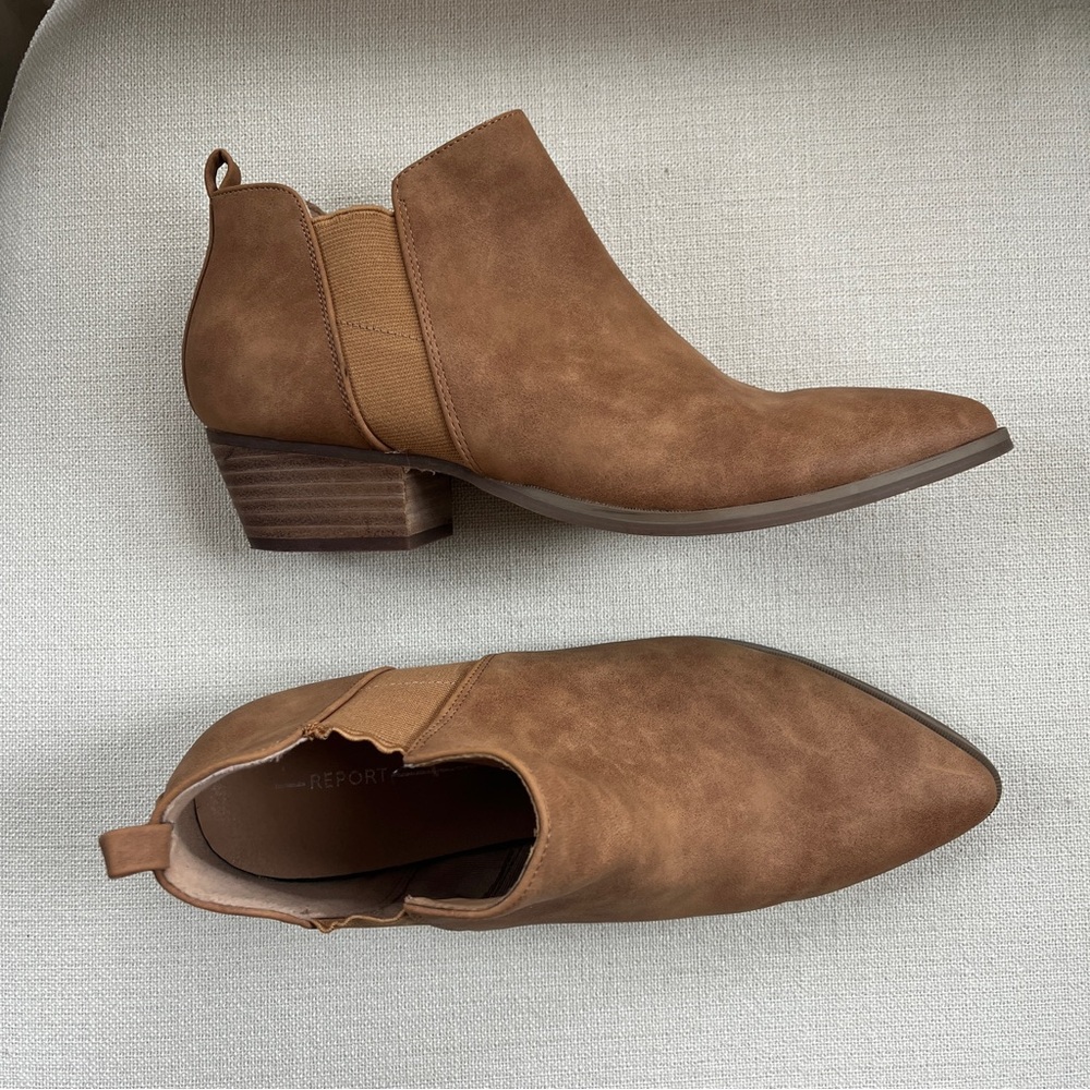 Report Faux Leather Ankle Boot in Tan Suede Sz‎ 9.5